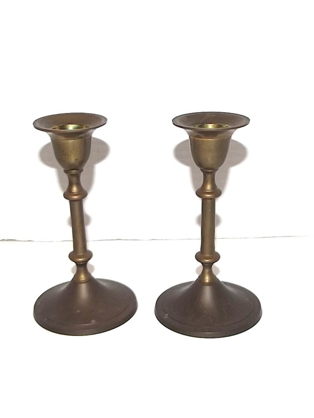 Pair of 5” Vintage RIH India Solid Brass Candlesticks